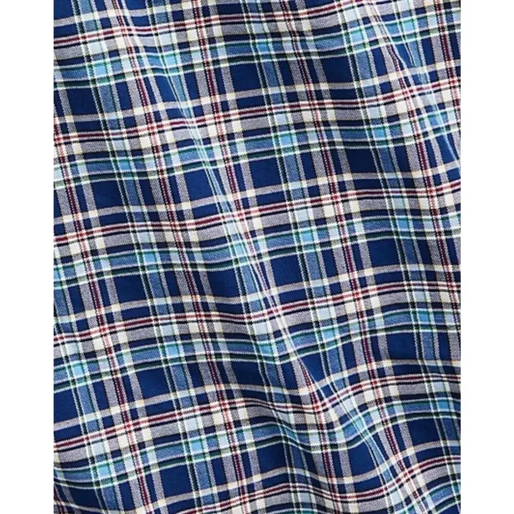 Polo‎ Ralph Lauren Men's Classic Fit Plaid Oxford Size Medium Preppy Blue Plaid